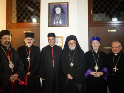 Les Patriarches orientaux catholiques présents autour du Pape en Terre Sainte
