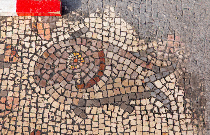 Mosaïque d’un poisson semblant sourire © Dr. Michael Eisenberg