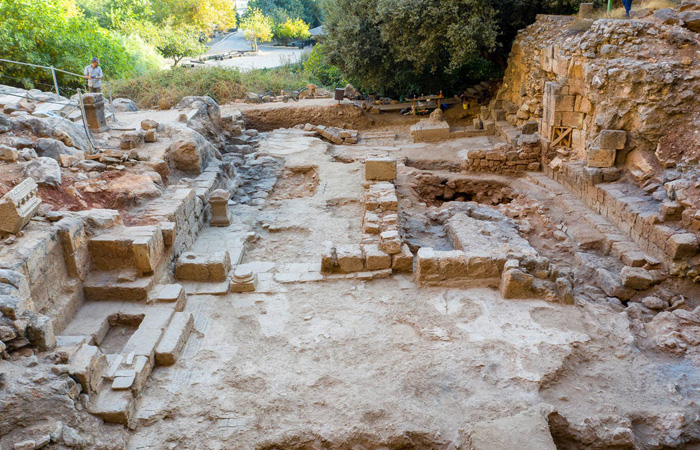 L'église byzantine datant d'environ 400 ans après J.-C., mise au jour dans la réserve naturelle de Panéas. © Yaniv Cohen/Israel Nature & Parks Authority/ Banias