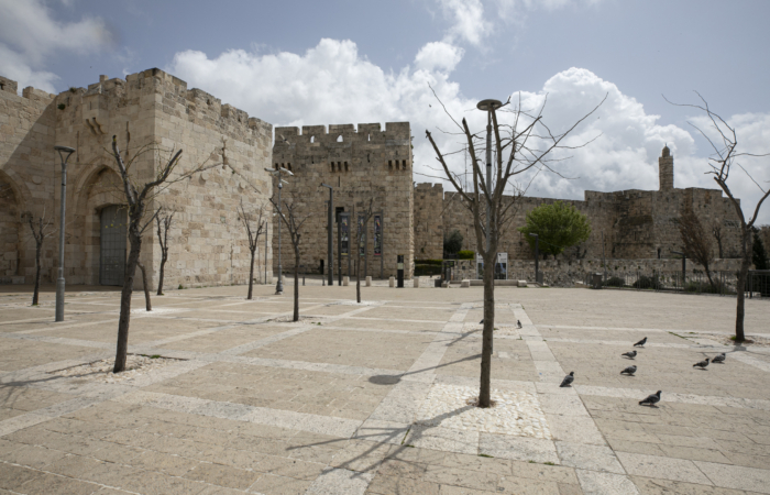 Porte de Jaffa. 28 mars 2020. Olivier Fitoussi/Flash90