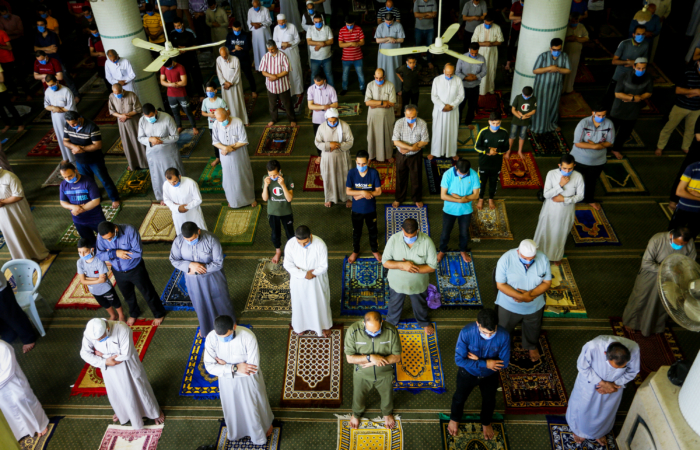 Dernier vendredi de prière pour les Palestiniens célbrant le Ramadan. Mosquée al-Abrar à Rafah, dans la bande de Gaza. 22 mai 2020. Abed Rahim Khatib/Flash90 