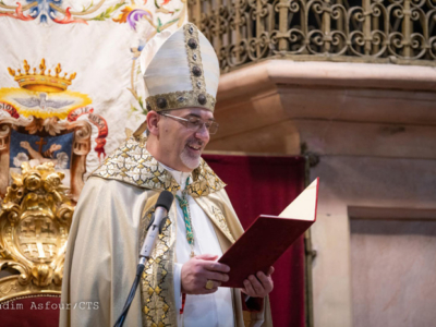 L’entrée du patriarche Mgr Pizzaballa au Saint-Sépulcre
