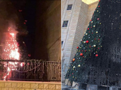 Des sapins de Noël brûlés dans une ville arabe israélienne