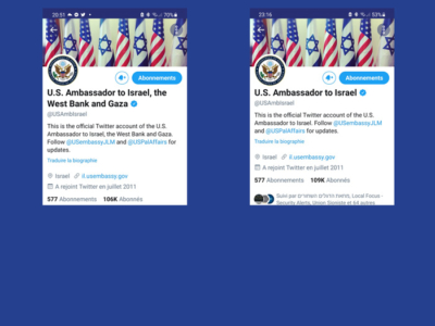 Quand le Twitter de l’ambassade US reconnaît brièvement Gaza et la Cisjordanie