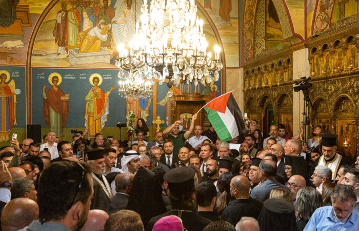 Funérailles de Shireen Abu Akleh dans l'église du patriarcat grec-catholique de la vieille ville de Jérusalem ©DR