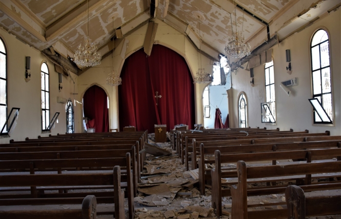 En Syrie, une église détruite par des bombes turques