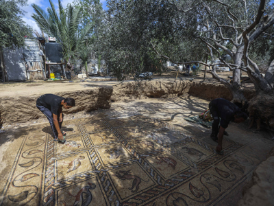 Une remarquable mosaïque byzantine découverte à Gaza