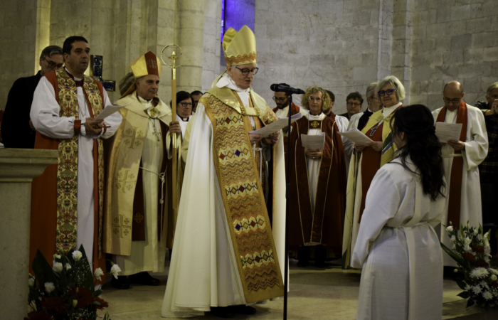 Pasteurs et évêques des différentes communautés luthériennes internationales lisent à tour de rôle les 15 textes du rite d'ordination ©Cécile Lemoine/TSM