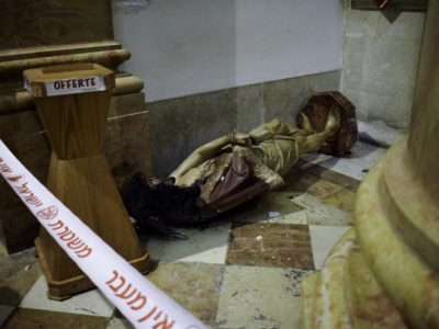 Une statue vandalisée au couvent franciscain de la Flagellation