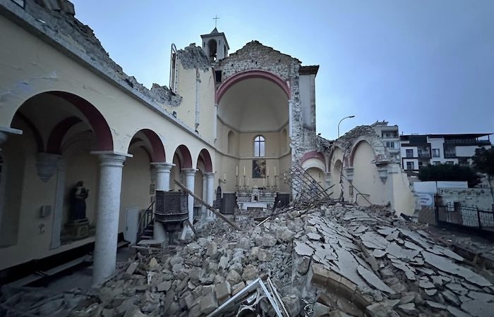 La cathédrale catholique latine d'Iskenderum, presque entièrement rasée par le tremblement de terre ©Paroisse d'Iskenderum