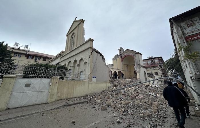 La cathédrale catholique latine d'Iskenderum, presque entièrement rasée par le tremblement de terre ©Paroisse d'Iskenderum