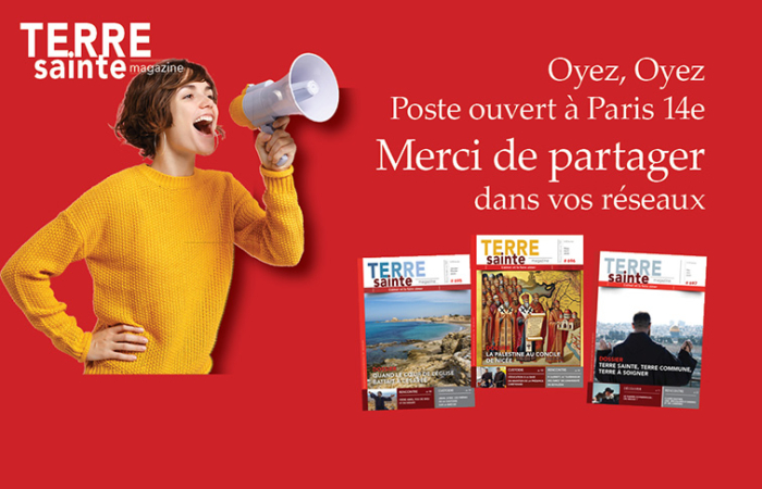 Terre Sainte Magazine recrute un(e) chargé(e) de la communauté des lecteurs